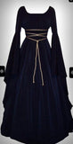 Sleeve Satin Round Neck Irregular Belt Women's Dress Halloween