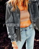 The Ins Fall Ladies Hooded Jacket · Niche Make Old Cotton Hoodie Waffg Patchwork Loose Coat-Outfit