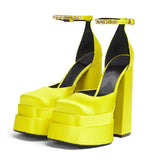 Summer Chunky Heel Hollow Sandals-Outfit