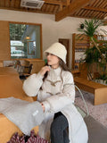 Female 2024 New Korean Version Loose Medium And Long Cotton-Padded Jacket Winter Jacket-Outfit