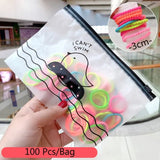 Pcs/Bag Children Cute Candy Random Solid Elastic Hair Bands Girls Lovely Srunchies Rubber Bands Kid Hair