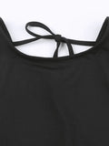 Lace Up Backless Cropped Tank Top-Outfit
