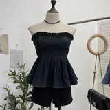 Real Shooting Hottie Wearing Brated Cowboy Waist Wood Ear Slim Skirt Swamped Waist Thin Top