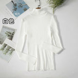 Fongt Sweater Woman With Bottom Shirt Autumn And Winter New Long Sleeves To Keep Warm Body Solid Color Knitted