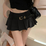 Fashion Solid Colour Korean Version Women's High Waist Skirt-Outfit