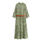 New Spring Style With Belt Shirt Style Long Dress 2974756-Outfit