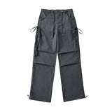 Side Drawstring Pleated Cargo Pants-Outfit