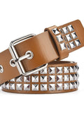 Pop belt with metal decoration and eyelet