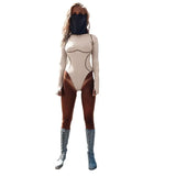 Fongt Summer Women's New Long Sleeve Round Neck Seamless Onesie Women's Hair-Outfit