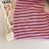 Women Short Sleeve Round Neck Striped Luxury Sheath Mini Dresses 2023 Summer Patchwork High Waist Slim Fit Knitting