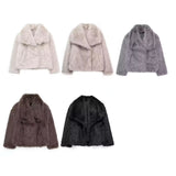 New Artificial Fur Effect Short Fashion Coat 4360240-Outfit