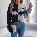 Shooting Autumn And Winter Halloween Ghost Pumpkin Bump Color Long-Sleeved Jacket Sweater Women's