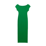 New Fitting Solid Color Medium And Long Version Knitted Dress 2335175-Outfit