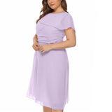 Popular Style Chiffon Large-Size Dress Medium-Length A-Shaped Dress Looks Thin-Outfit