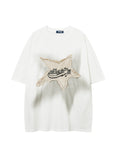 Star Patch Oversized Short Sleeve Tee-Outfit