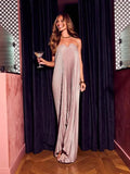 Fongt Women's Dress With Chest Pressure Folding Oversized Dress Sexy Dress 100-Fold Dress Woman 8139
