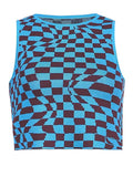 Checkered Print Crop Tank Top-Outfit