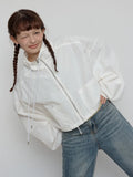 [He] Spring New Leisure High Collar Simple Hemp Sense Easy Versatile Rope Jacket V6137-Outfit