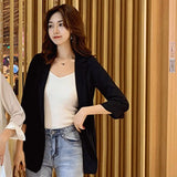 Fongt And Long Loose Chiffon Small Suit Female Chic Summer White Suit Large Size Sunscreen Clothing Thin Coat Air Conditioning Shirt-Outfit