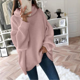 Fongt And Winter Hot Style Fashion Women's Casual Knit Sweater Loose Solid Color Turtleneck Sweater Women's