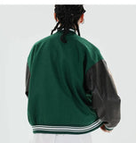Varsity Lettering Embroidery Jacket-Outfit