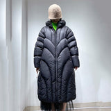 Jiangnan With The Same 2024 Winter New Thickened 90 White Duck Down Coat Hooded Jiangnan Wind Extended Female Down Jacket-Outfit