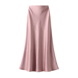 Fongt Lustrous Silky Silky Dress Half-Dress Women's Summer Long Fishtail Skirt High-Waisted Thin-Butt Skirt9902