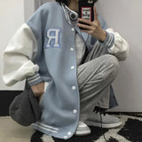 Baseball Jackets For Women Men Couple Jacket Hip Hop Tops College Style Button Up Baseball Uniform Gothic Bomber