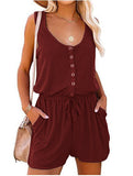 Summer Sleeveless Waist-controlled Lace-up Loose-fitting Wide-leg
