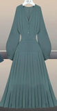 Size Office Ladies Elegant Dress Suits 2022 Spring Long Sleeve Pleated Dresses And Double Breasted Vest Two Piece Set