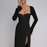 Fongt Small Sexy Lace Splicing Dress Dress Dress Woman Fashion Temperament Straight Fork