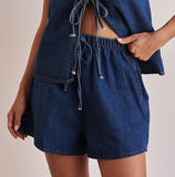 Fongt Summer Fashion Casual Sleeveless With High-Rise Women's Vests Denim Set Shorts