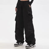 Vintage Baggy Parachute Cargo Pants-Outfit