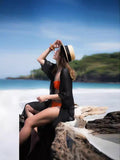Chiffon Wrinkled Beach Shawl Bikini Swimsuit