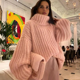 Fongt Winter New Sweater Knitted Jersey Women's Fluffy Long-Sleeved Sweater
