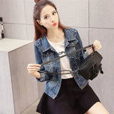 Fongt 2024 Add Fat Plus Size Denim Coat Female Fat Sister Korean Version Show Thin Jacket Fat MM Short Loose Jacket-Outfit