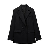 New Women's Double-Breasted Suit Jacket Straight Trousers 8194394 8003394-Outfit