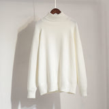 Sweater 2024 Autumn And Winter New Temperament Elegant Commuting Versatile Solid Color Inserted Rotator Sleeve Sweater-Outfit