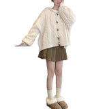 Fongt Autumn New Spring And Autumn Lazy Soft Knitted Cardigan Soft Knitted Cardigan Soft Tie Blue Hooded Sweater Coat Women Autumn And Winter
