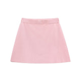 Fongt Homemade New Women's Classic Short Sleeve Knitted Blouse Flat-Pin Miniskirt 623609