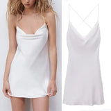 V-Neck Sleeveless Backless Sexy Mini Dresses 1028-0-Outfit