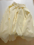 Fongt Salt Cheese ~ Cream Yellow Long-Sleeved Cotton Shirt Women's Korean Version Of Loose Niche Tops