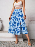 Fongt Independently Designed And Shot The New Women's Summer Casual Floral Print Skirt-Outfit