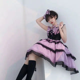 Red Sweet Lolita Princess Dress Kawaii Palace Style Lace Bow Fairy Cosplay Gothic Party Mini Dresses Lolita Jsk Outfit-Outfit