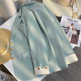 Fongt Spring Dress New Advanced Design Sense Blue Suit Jacket Female Korean Foreign Style Korean Version Casual Small Suit Female-Outfit