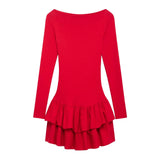 Fongt Explosion Women's New Multi-Color Hem Pressure Fold Design Dress