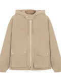 solid color reversible jacket with hood and