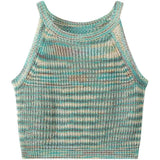 Striped Sexy Slings Women Summer New Sweet Hottie Side Shoulder Short Vest Wearing Thin Sleeveless