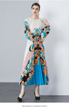 Fongt New Women's Dress Dress Oversized Dress Print 100 Folds T-Shirt With T-Shirt Holiday Casual Dress