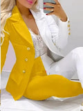 2PCS Pants Set Women Business Office Sets For Ladies Elegant Outfits Lapel Collar Fashion Blazer Suit Jacket and Pants